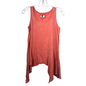 Cupio Flash Orange/Peach Sleeveless Tank w/Handkerchief Hem, Size S/P
